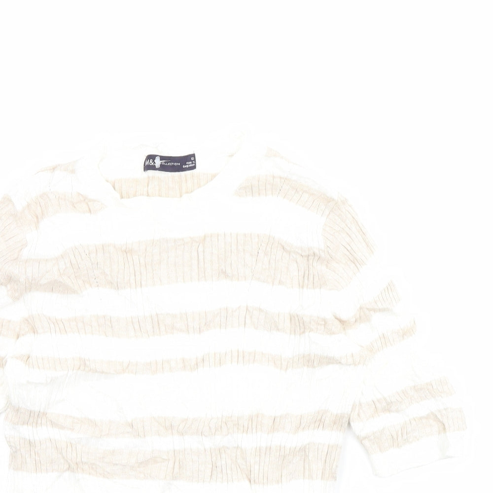 Womens UK Size 12 m&s Beige Pullover Jumper