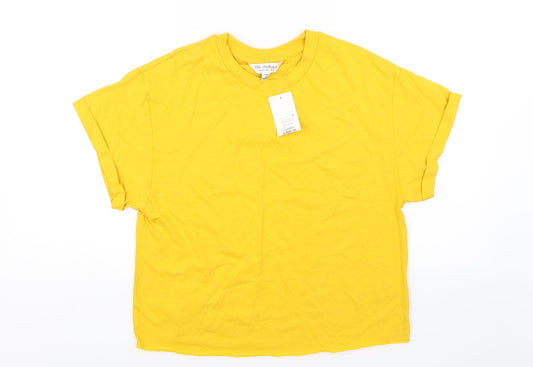 Miss Selfridge Womens Yellow   Basic T-Shirt Size 8  - Cropped