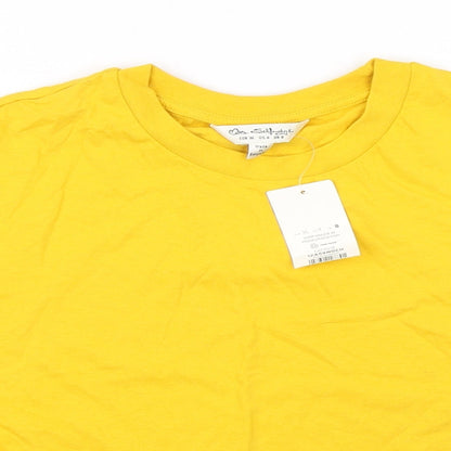 Miss Selfridge Womens Yellow   Basic T-Shirt Size 8  - Cropped