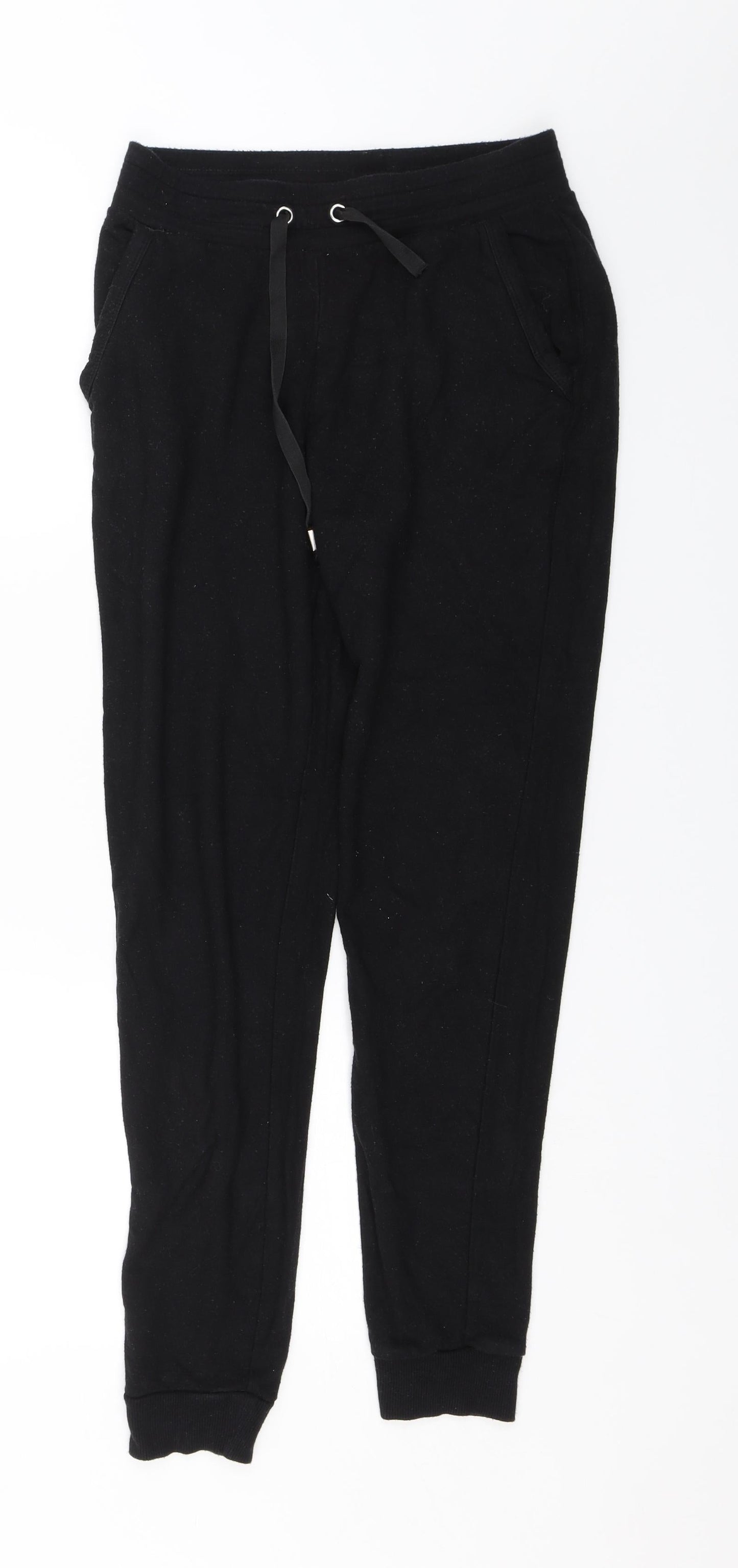 Womens UK Size 8 F&F Regular Fit Sweatpants Black Trousers