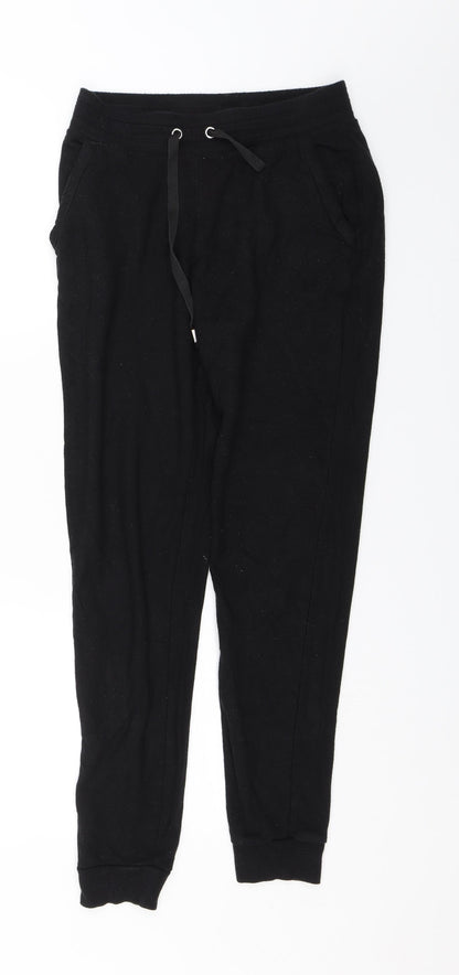 Womens UK Size 8 F&F Regular Fit Sweatpants Black Trousers