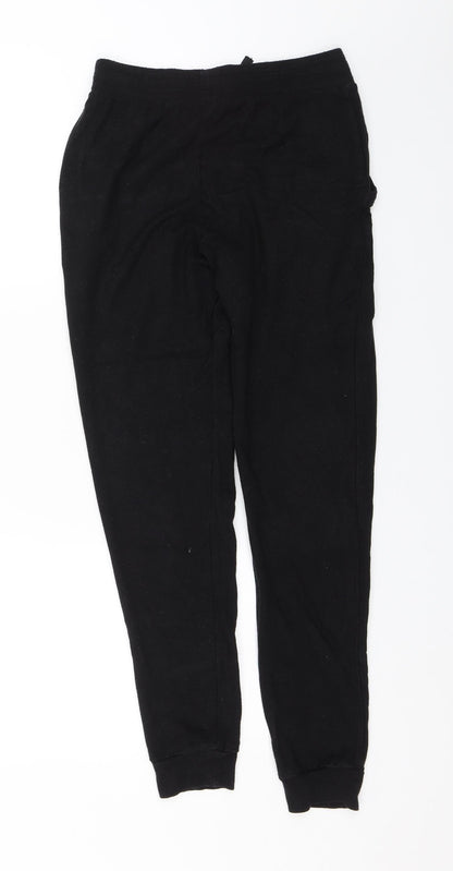 Womens UK Size 8 F&F Regular Fit Sweatpants Black Trousers