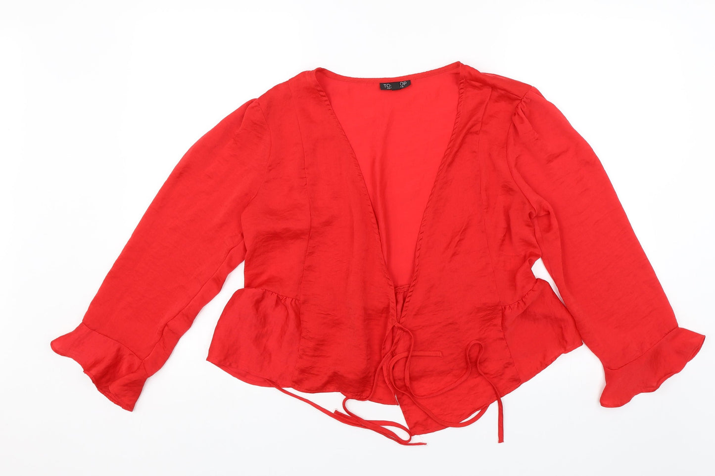 Womens UK Size 12 Topshop Red Shrug Jumper