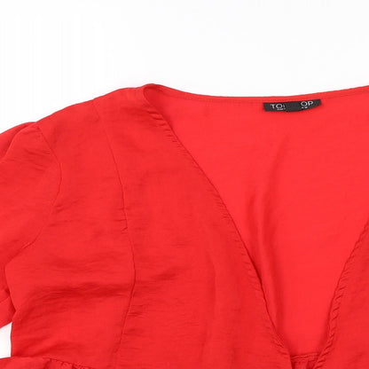 Womens UK Size 12 Topshop Red Shrug Jumper
