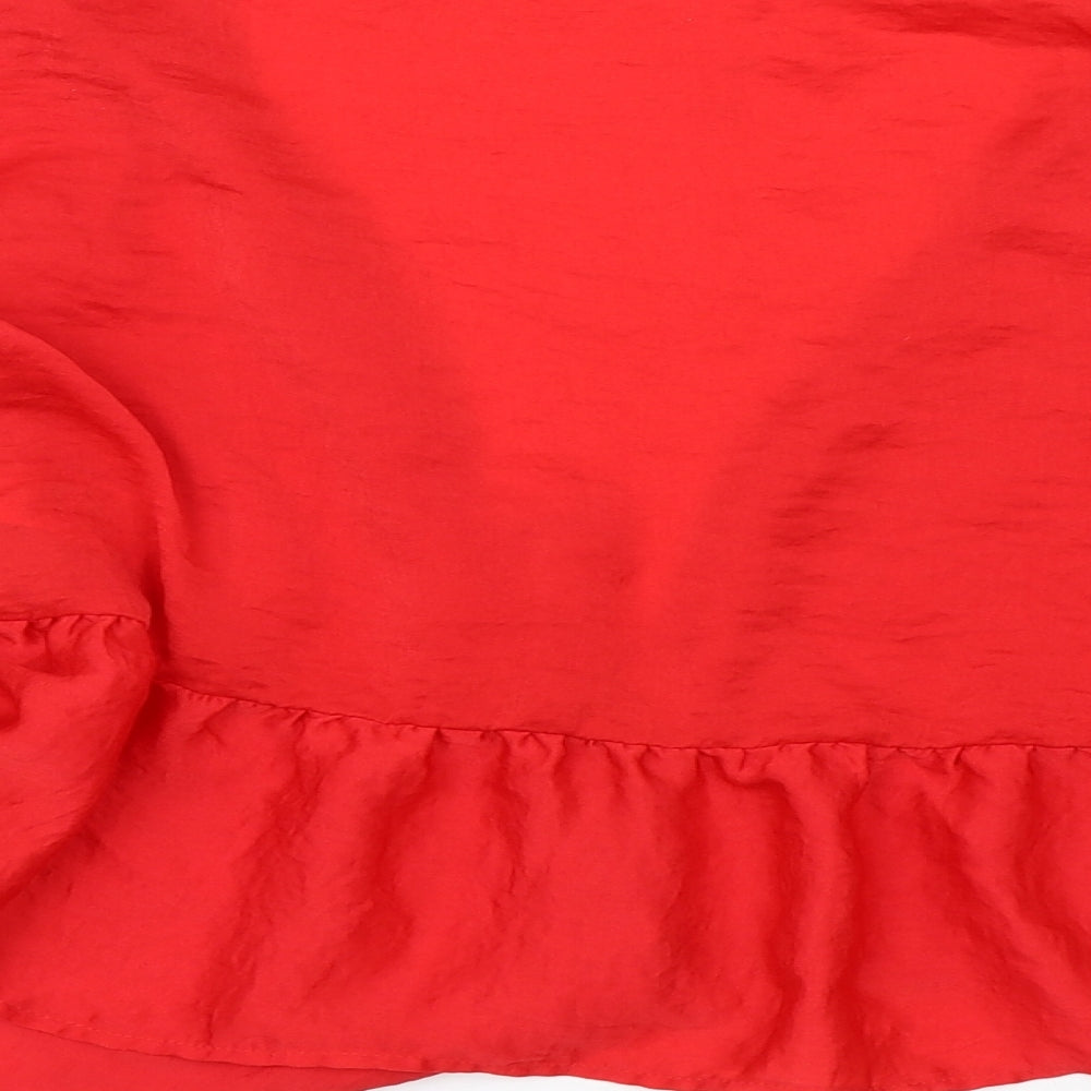 Womens UK Size 12 Topshop Red Shrug Jumper