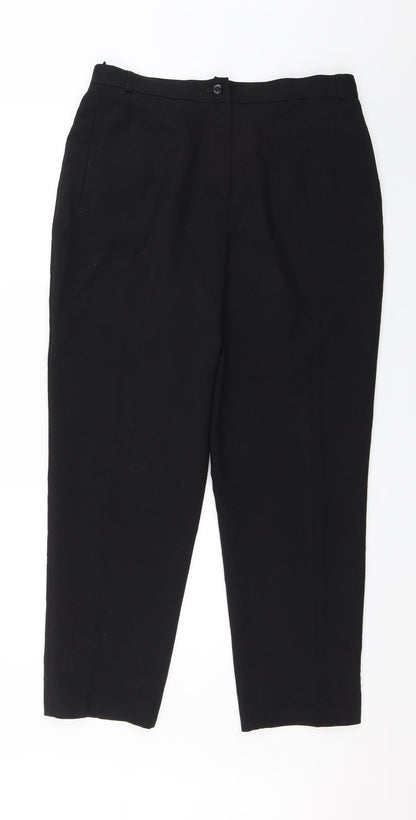 Womens UK Size 16 Marks and Spencer Regular Fit Dress Pants Black Trousers