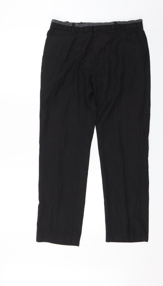 Taylor & Wright Mens Black   Dress Pants Trousers Size 34 in L27 in