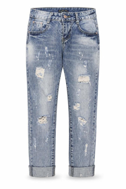 Hong Jin Chun Womens Blue  Denim Cropped Jeans Size 27 in L22 in