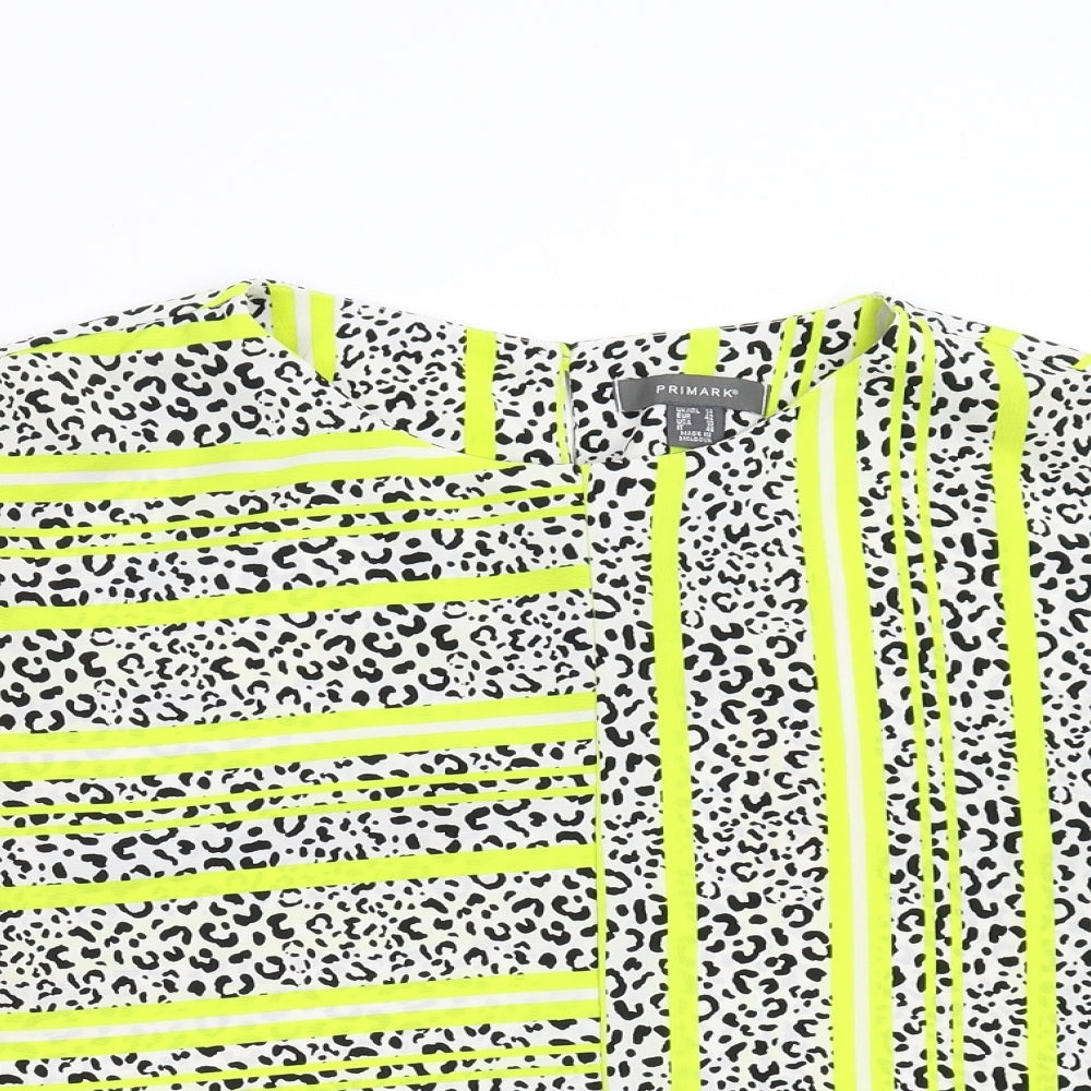 Primark Womens Multicoloured Animal Print  Basic Blouse Size 14