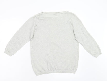 Wardo Womens Silver  Knit Pullover Jumper Size 38