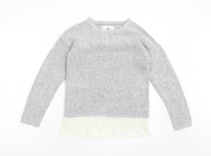 YD Girls Grey  Knit Pullover Jumper Size 12-13 Years