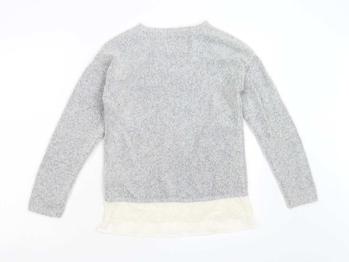 YD Girls Grey  Knit Pullover Jumper Size 12-13 Years