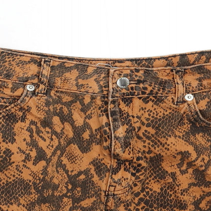 Womens UK Size 8 Topshop Orange Mini Skirt