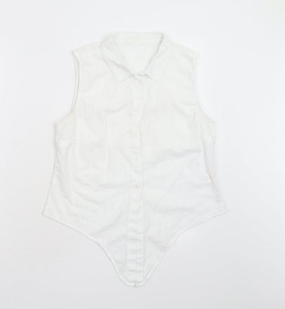 Primark Womens White   Basic Button-Up Size 14