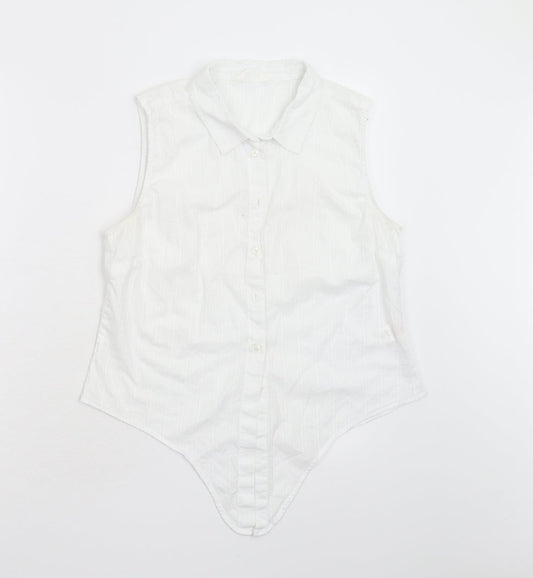 Primark Womens White   Basic Button-Up Size 14