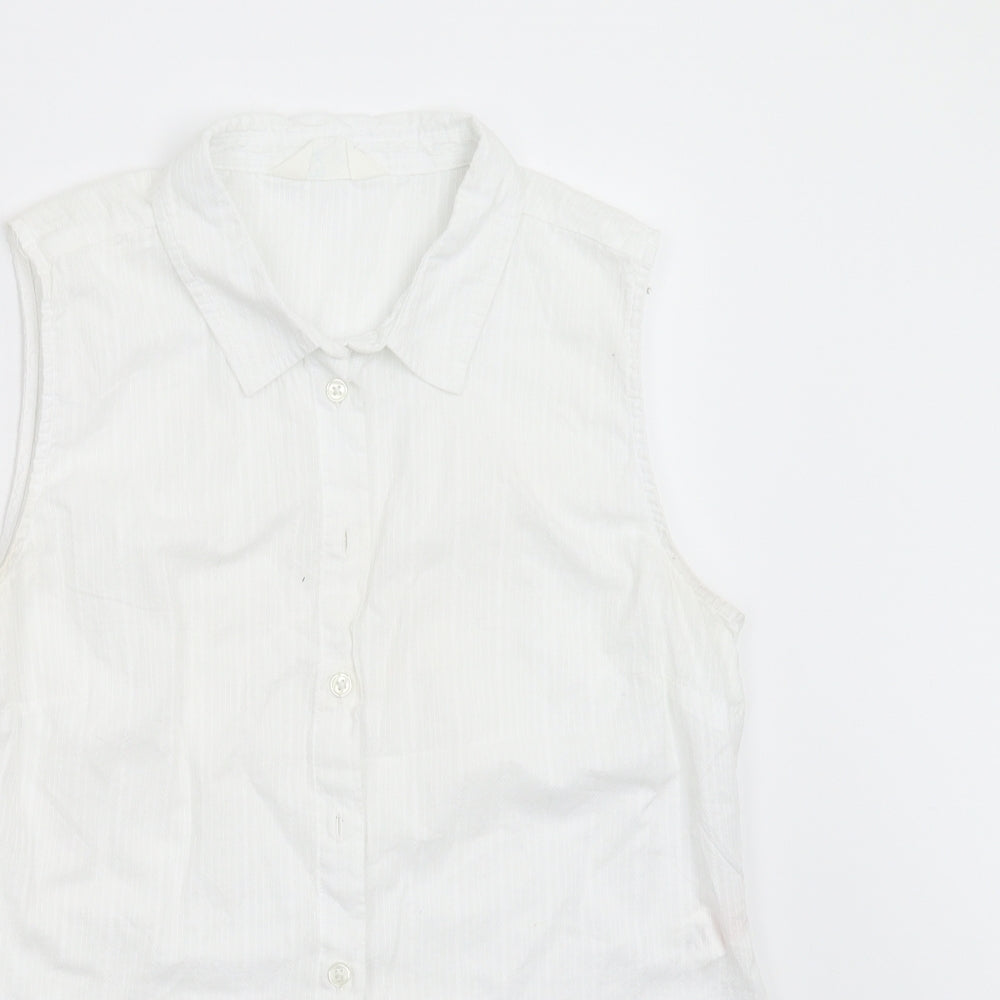Primark Womens White   Basic Button-Up Size 14