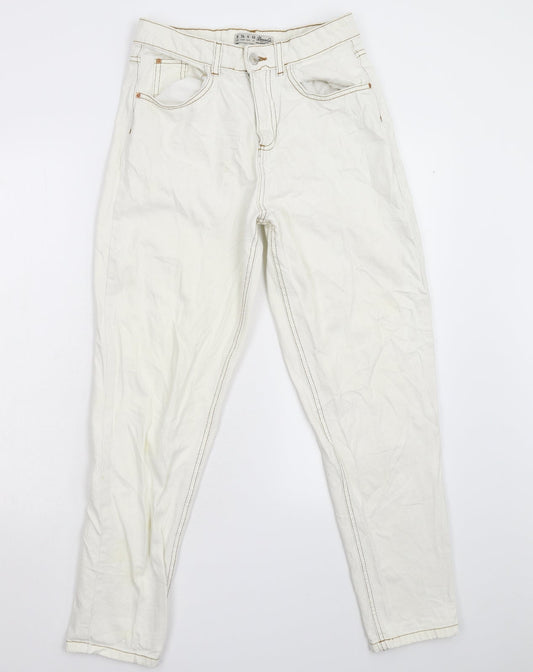 Primark Womens White  Denim Straight Jeans Size 8 L28 in
