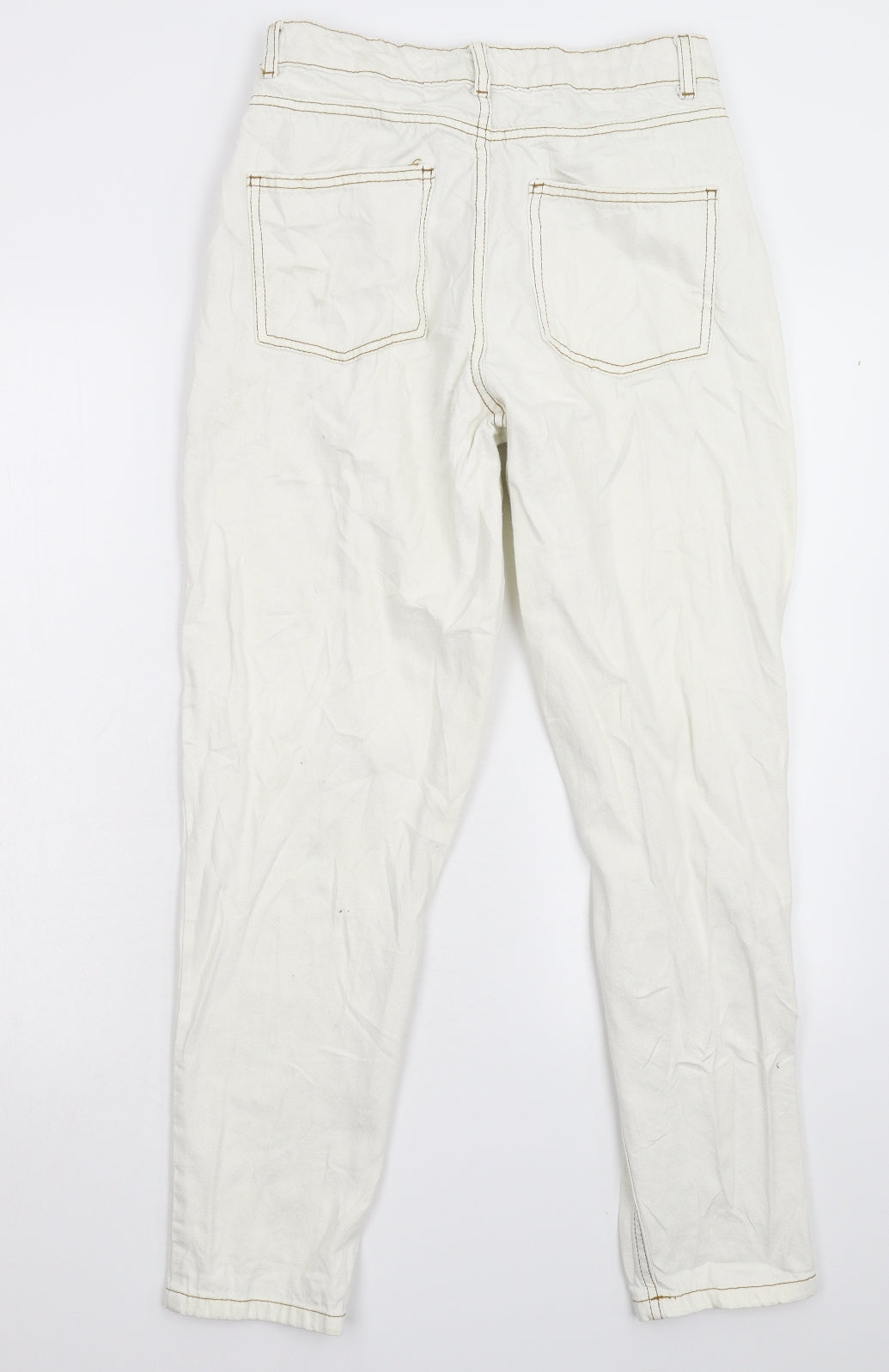 Primark Womens White  Denim Straight Jeans Size 8 L28 in