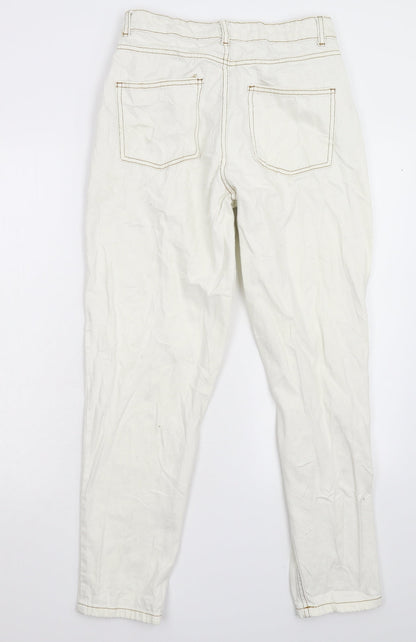 Primark Womens White  Denim Straight Jeans Size 8 L28 in