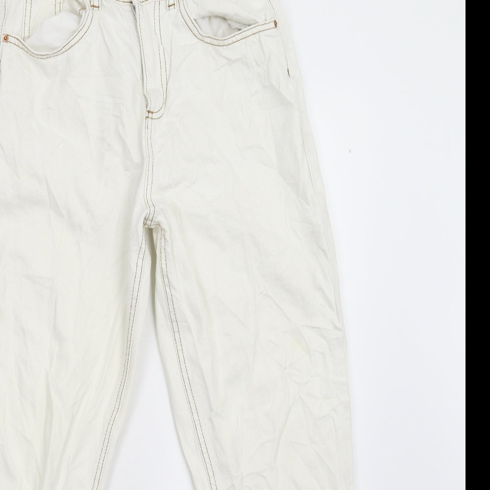 Primark Womens White  Denim Straight Jeans Size 8 L28 in