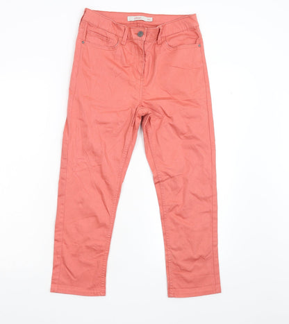 Womens UK Size 10 Debenhams Regular Fit Cropped Pink Trousers