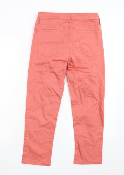 Womens UK Size 10 Debenhams Regular Fit Cropped Pink Trousers