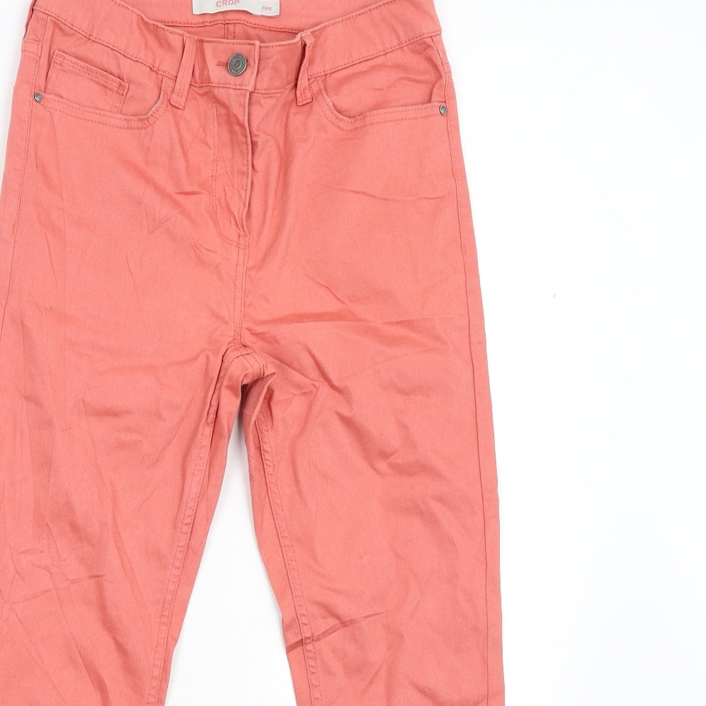 Womens UK Size 10 Debenhams Regular Fit Cropped Pink Trousers