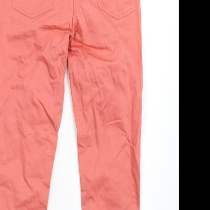 Womens UK Size 10 Debenhams Regular Fit Cropped Pink Trousers