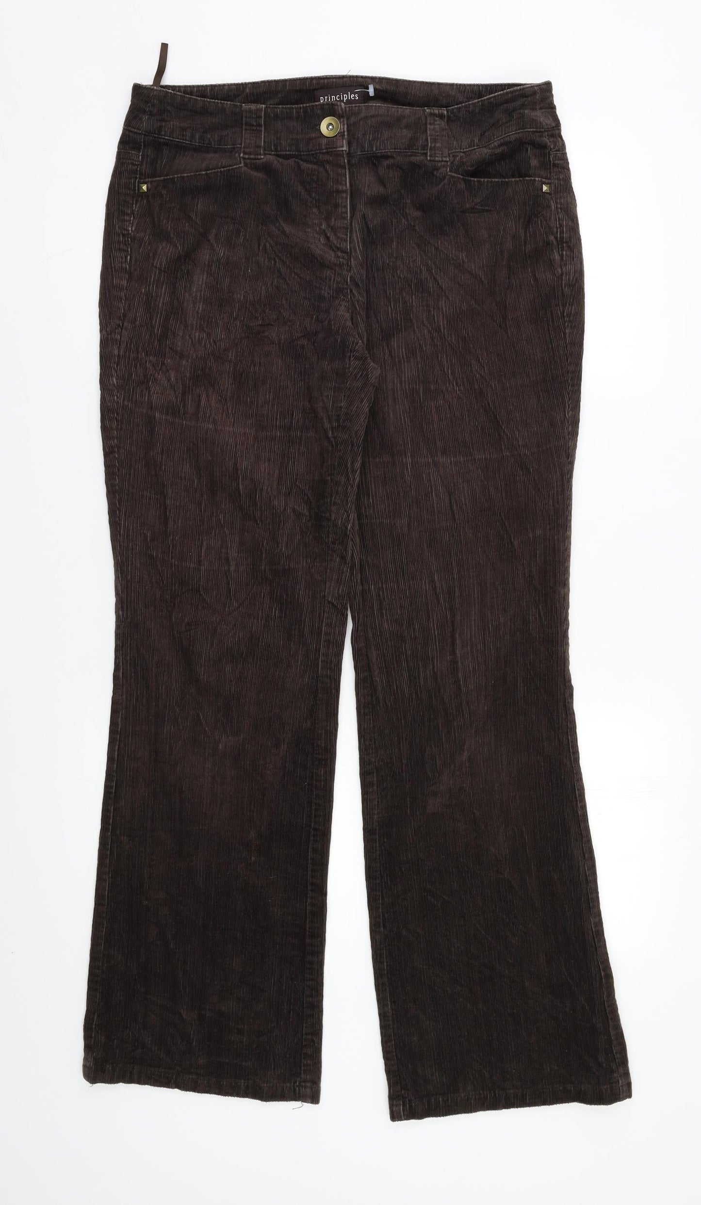 Womens UK Size 10 Principles Regular Fit  Brown Trousers