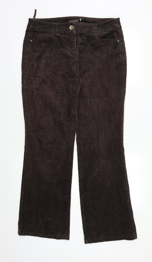 Womens UK Size 10 Principles Regular Fit  Brown Trousers