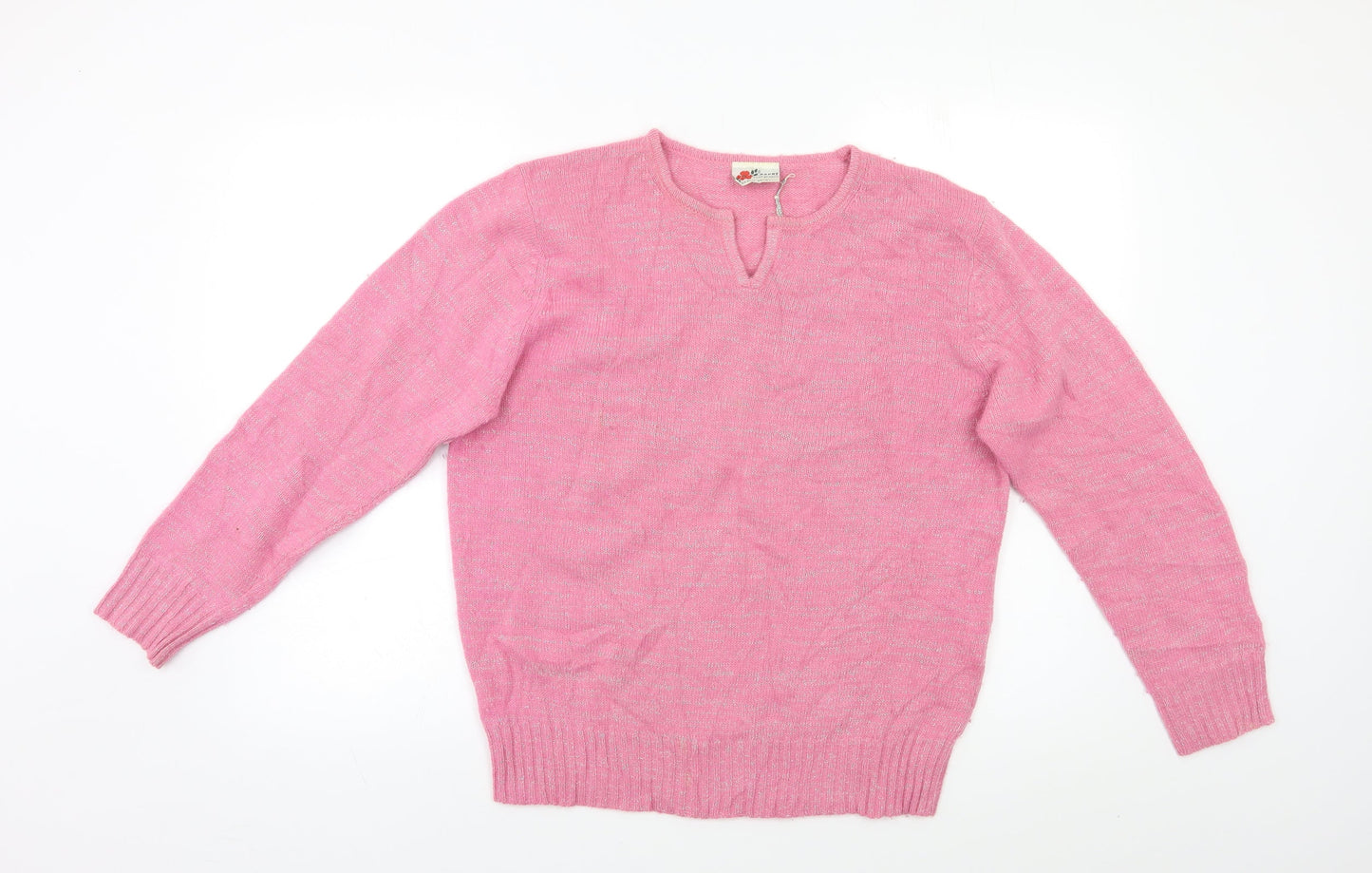 Womens UK Size M Poppy Pink Pullover Jumper