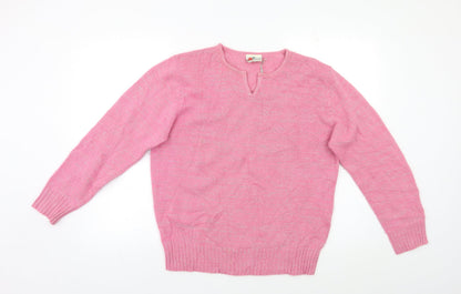 Womens UK Size M Poppy Pink Pullover Jumper