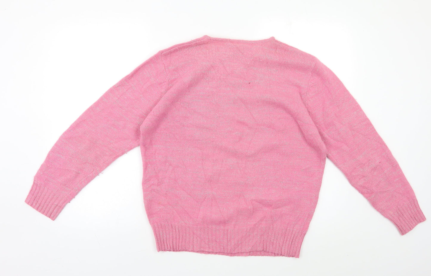 Womens UK Size M Poppy Pink Pullover Jumper