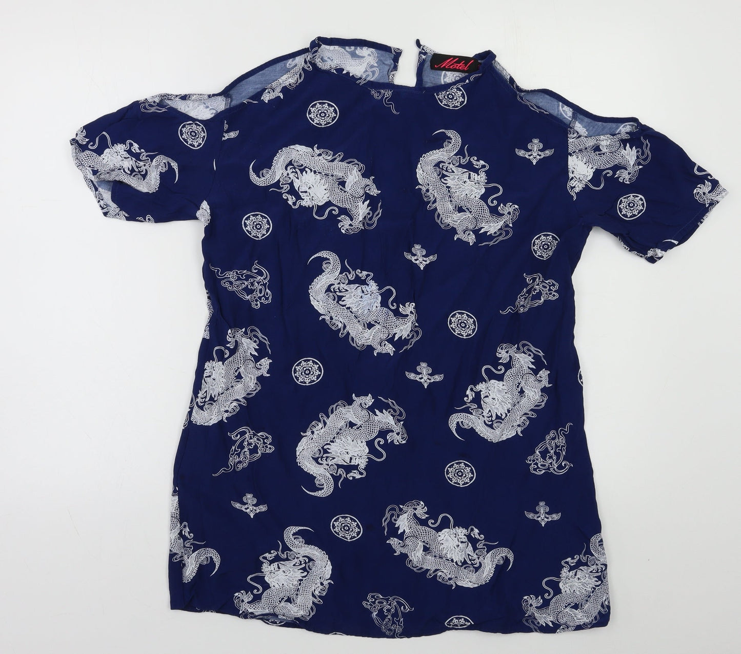 Womens UK Size S Motel Blue Basic Blouse