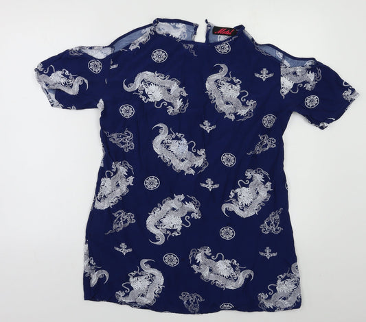 Womens UK Size S Motel Blue Basic Blouse