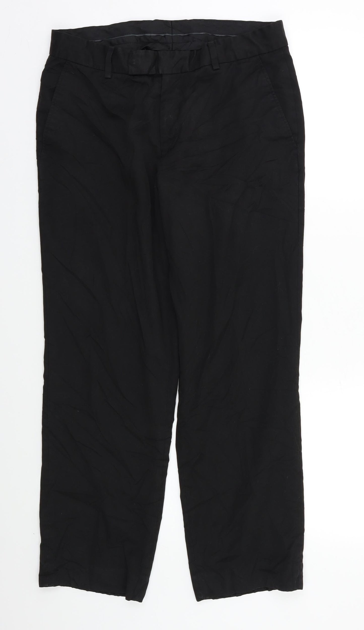 Womens UK Size 32 F&F Regular Fit Dress Pants Black Trousers