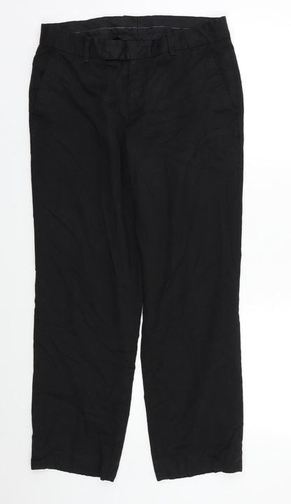 Womens UK Size 32 F&F Regular Fit Dress Pants Black Trousers