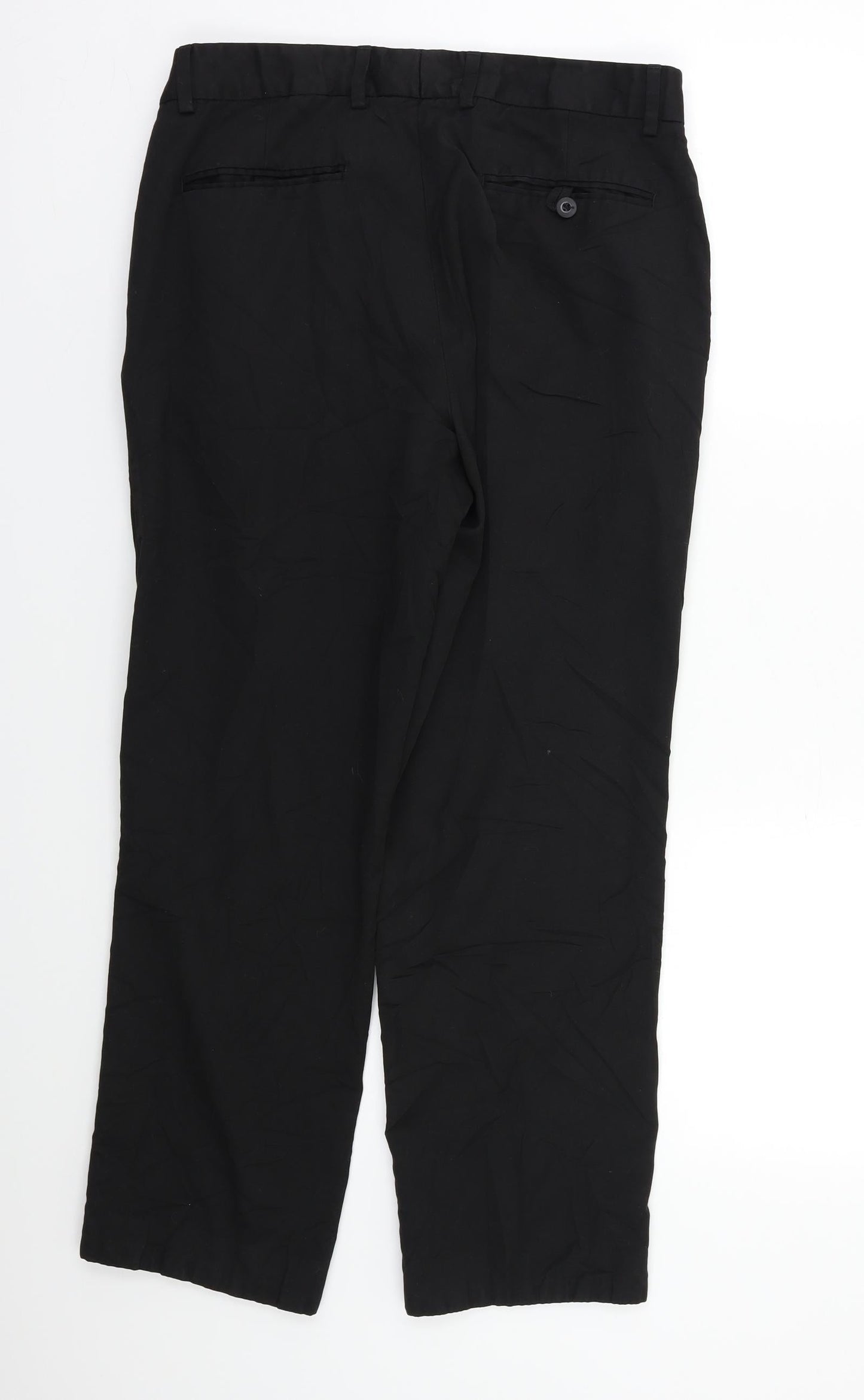 Womens UK Size 32 F&F Regular Fit Dress Pants Black Trousers