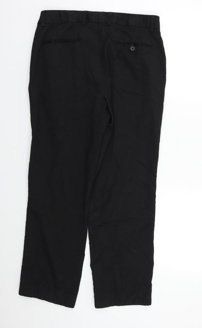 Womens UK Size 32 F&F Regular Fit Dress Pants Black Trousers