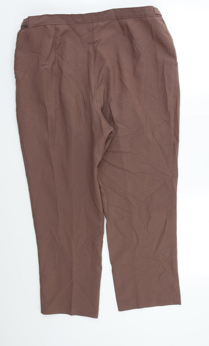 Womens UK Size 18 Damart Regular Fit  Brown Trousers