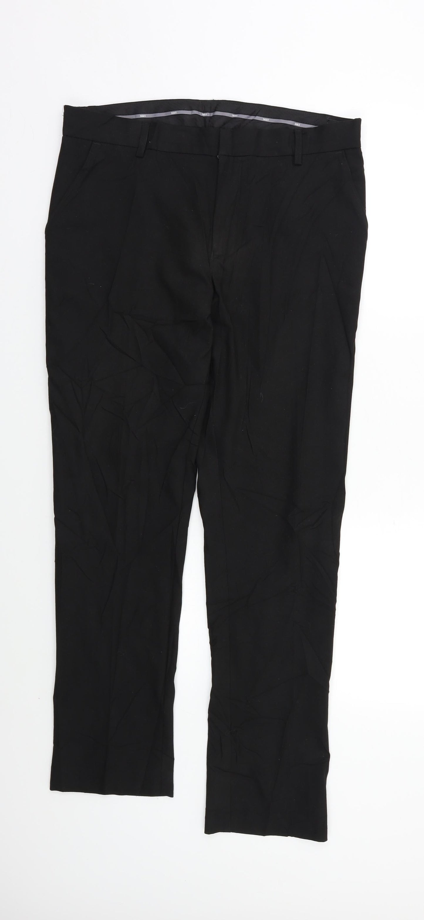 M&S Womens Black   Dress Pants Trousers Size 10 L30 in