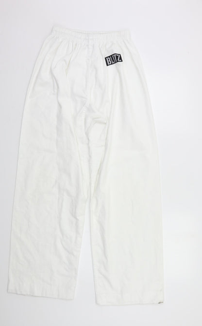 Womens UK Size M Preworn Regular Fit Sweatpants White Trousers