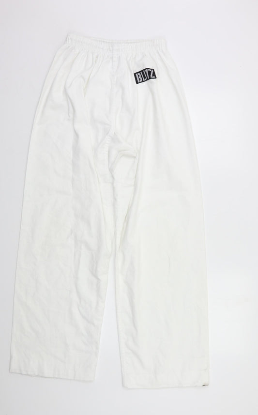 Womens UK Size M Preworn Regular Fit Sweatpants White Trousers