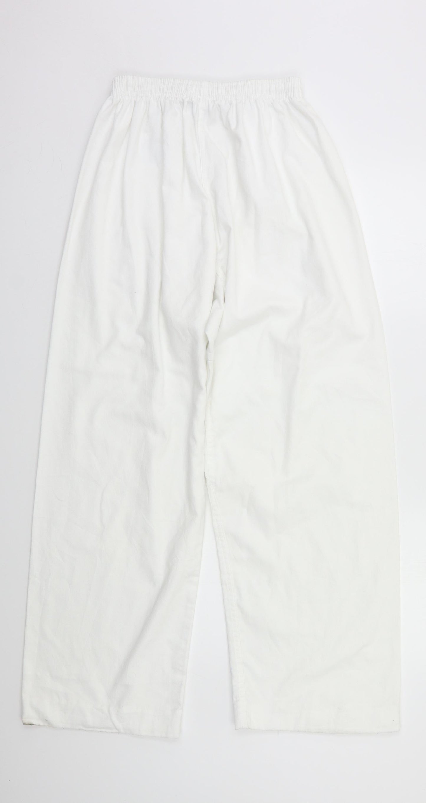 Womens UK Size M Preworn Regular Fit Sweatpants White Trousers