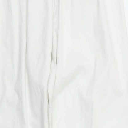 Womens UK Size M Preworn Regular Fit Sweatpants White Trousers