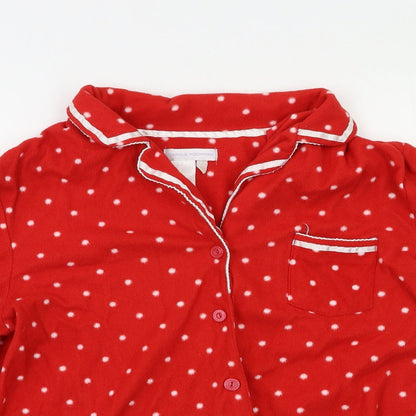 Carole Hochman Womens Red Polka Dot  Top Pyjama Top Size M