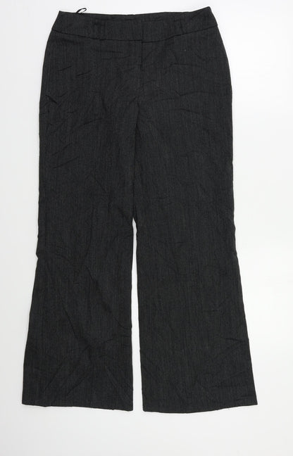 Womens UK Size 10 Wallis Regular Fit Dress Pants Grey Trousers