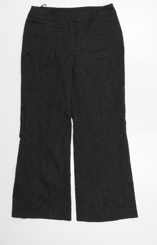 Womens UK Size 10 Wallis Regular Fit Dress Pants Grey Trousers