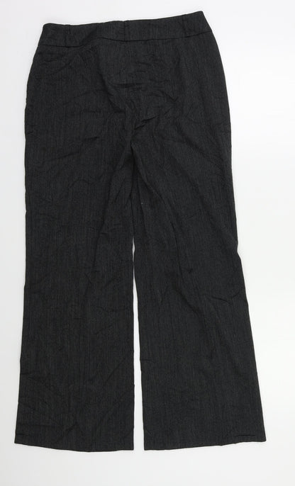 Womens UK Size 10 Wallis Regular Fit Dress Pants Grey Trousers