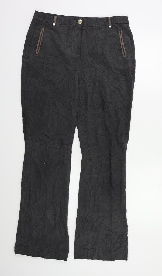 Per Una Womens Grey   Trousers  Size 12 L28 in